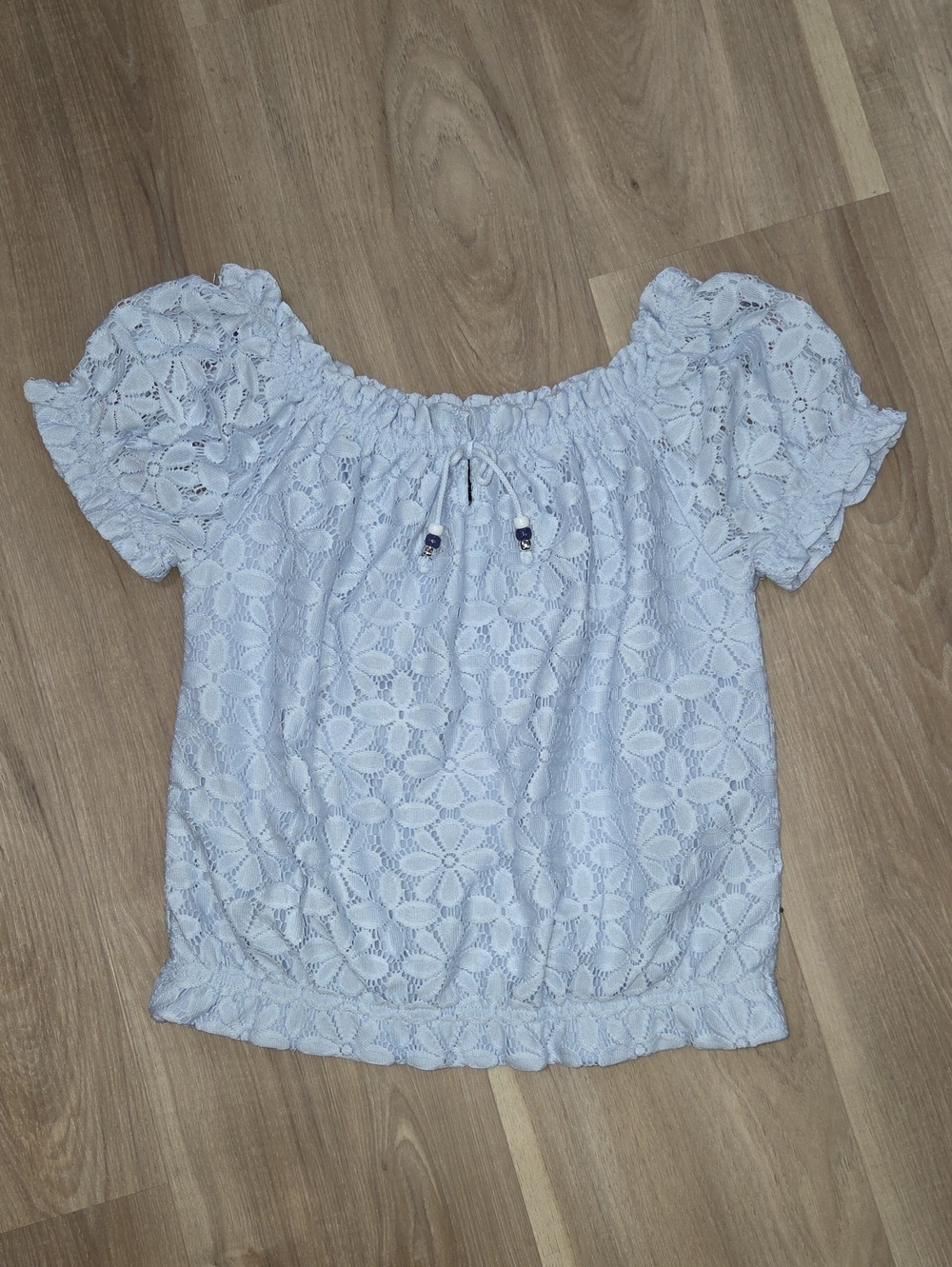 •Amy Byer• Little Girls Light Blue Knitwork Blouse